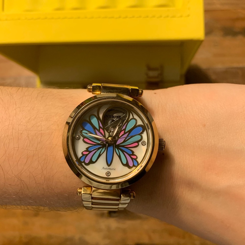 Authentic Invicta Woman Butterfly Gold Watch